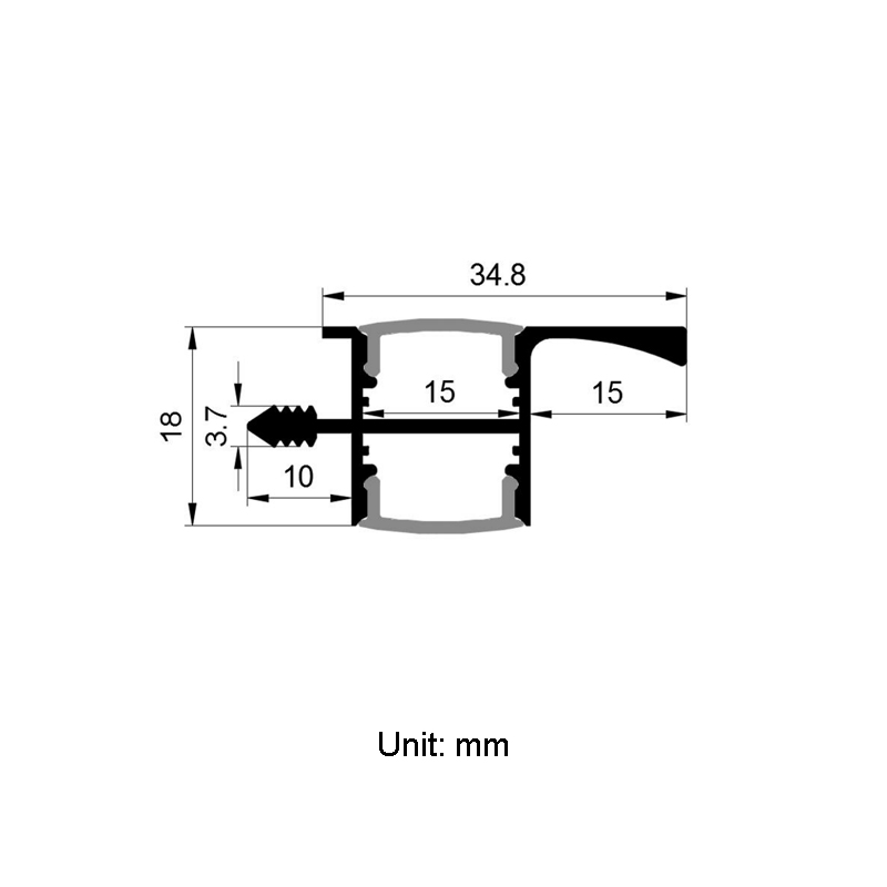 Cabinet Lighting Aluminum LED Strip Diffuser Profile For 15mm Double Row LED Strip Lights Cabinet Lighting Aluminum LED Strip Diffuser Profile For 15mm Double Row LED Strip Lights